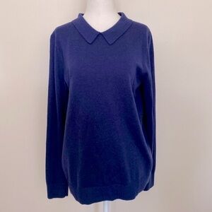 Banana Republic navy blue collared knit sweater